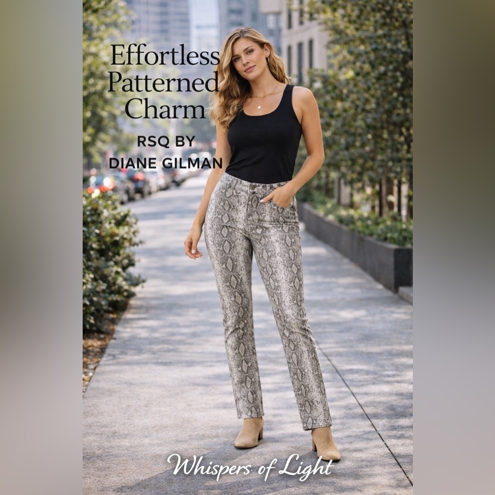 Size 25 • RSQ Gray Snake Print Skinny Jeans – Desert Mirage Pattern
